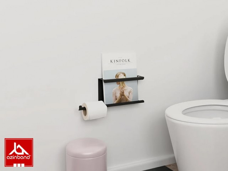 شلف دستمال توالت فلزی با قفسه مجله کد 51