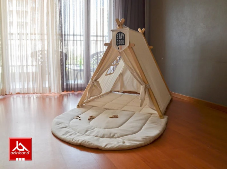 چادر بازی کودک طرح کلبه به رنگ سفید - شماره 0