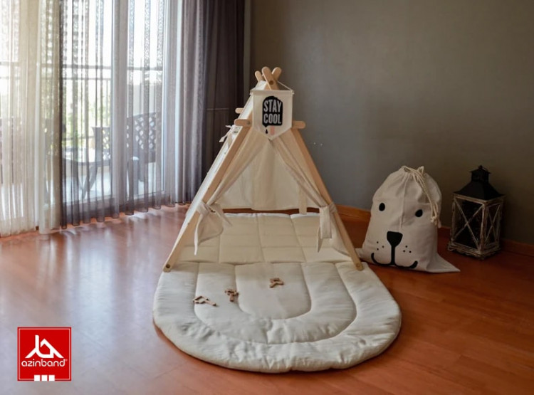 چادر بازی کودک طرح کلبه به رنگ سفید - شماره 1