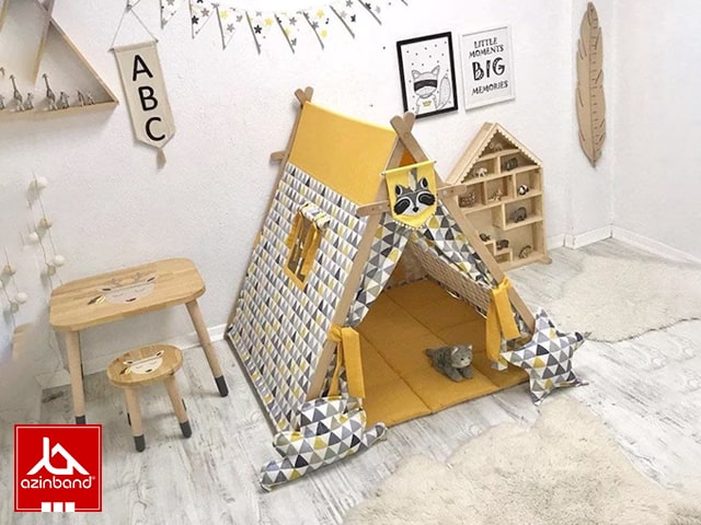 چادر بازی کودک طرح کلبه طرح مثلثی