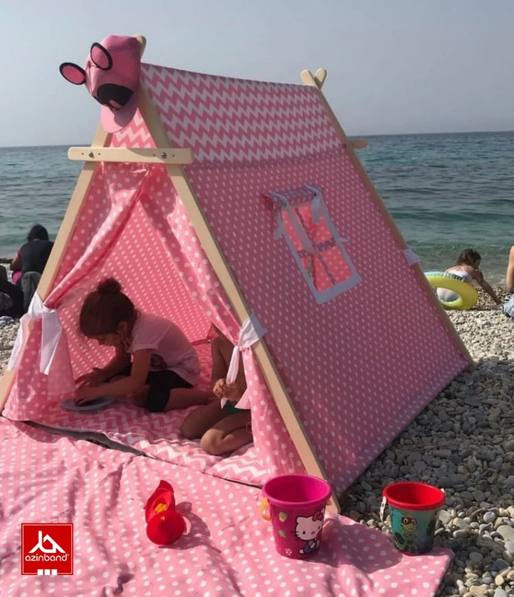 چادر بازی کودک طرح کلبه صورتی طرحدار - شماره 7