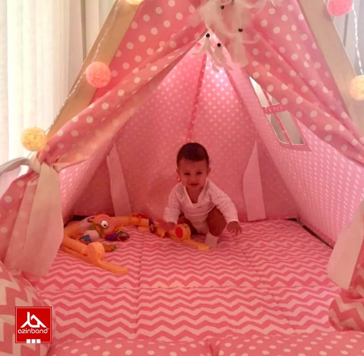 چادر بازی کودک طرح کلبه صورتی طرحدار - شماره 6