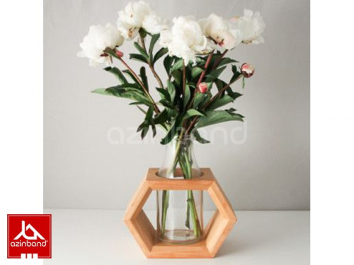 گلدان شش ضلعی چوبی